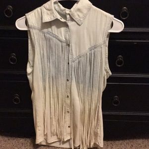 Ombré fringe top